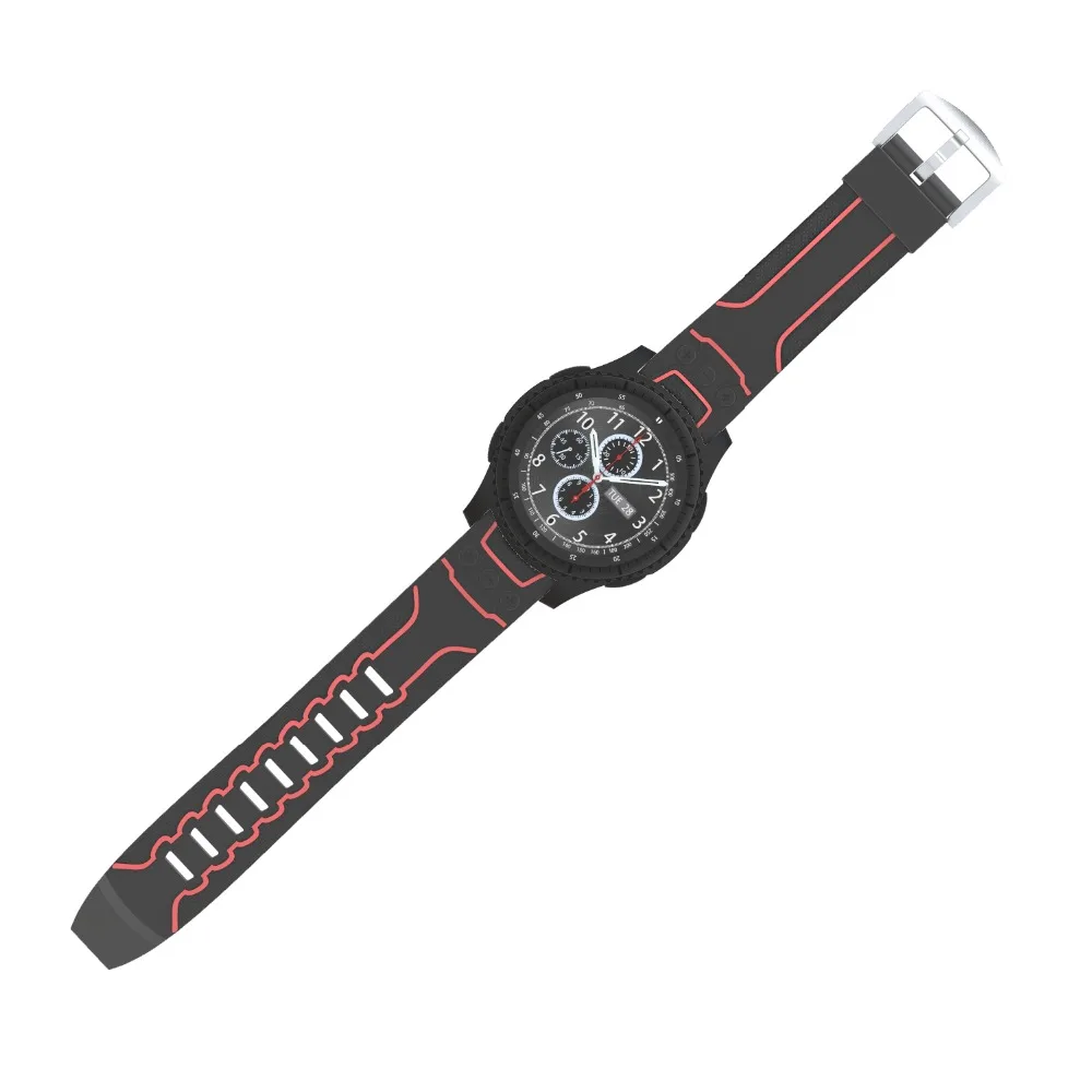 Спортивный силиконовый ремешок 22 мм для часов Samsung Gear S3 Classic/Frontier резиновый