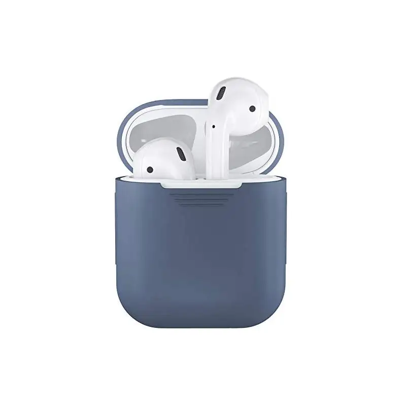 Защитный силиконовый чехол для AirPods, совместимый с Apple Airpods 1 и AirPods 2 [передний светодиодный экран не виден] - Color: Cobalt Blue