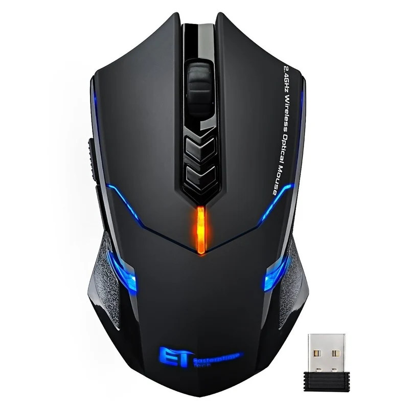 blue VicTsing Беспроводная игровая мышь 2400 dpi эргономичные ручки 7 кнопок дыхательная подсветка уникальная Бесшумная Беспроводная игровая мышь - Цвет: blue