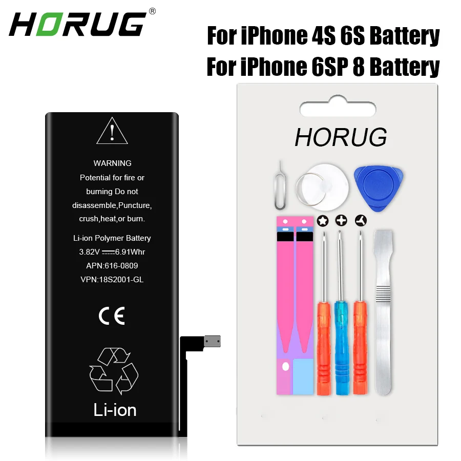 HORUG Оригинальная батарея мобильного телефона для iPhone 4s 6s p 8 реальная Высокая