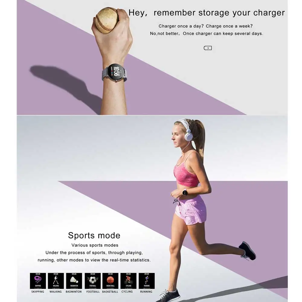 V11 Смарт-часы из нержавеющей Strap Heart Rate крови Давление сна HD Цвет Экран монитор