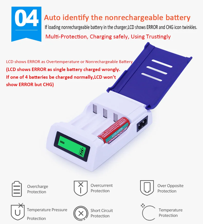 4 слота doulepow DP-K209 lcd Интеллектуальное Быстрое зарядное устройство для 1,2 V AA/AAA Ni-MH/Ni-CD аккумуляторные батареи OEM приемлемо