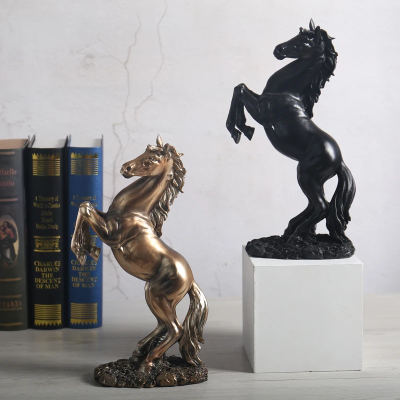 

Horse Statue Retro Animal Figurine Art Sculpture Resin Art&Craft European Home Decoration R160