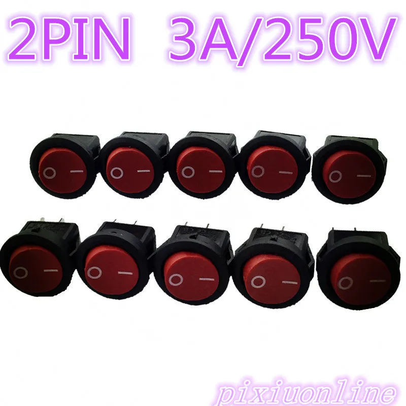 G114Y 10 шт. 15 мм красный SPST 2PIN Вкл/Выкл круглый перекидной клавишный выключатель