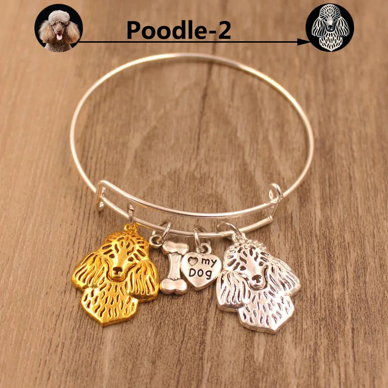 Браслет с животными браслеты пуделем собакой любовью из сплава металла для