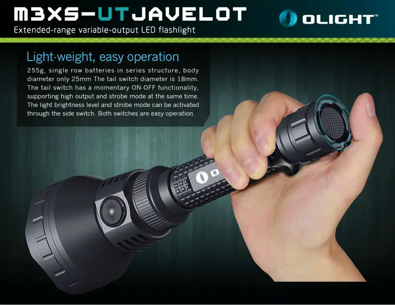 OLIGHT M3XS UT фонарь Javelot Cree XP L светодиодный фонарик 1200 люмен 1000 м тактический