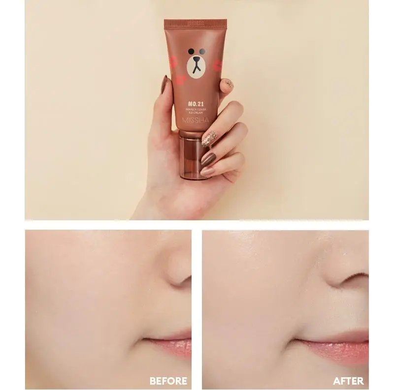 Крем MISSHA Line Friends Edition идеальная Обложка BB 50 мл SPF42 PA + CC крем 30 тональный телесный