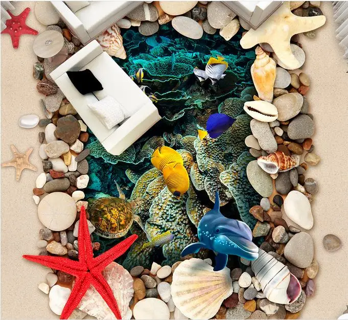 3d фотообои Пол морской мир творческие обои для детской комнаты настенное