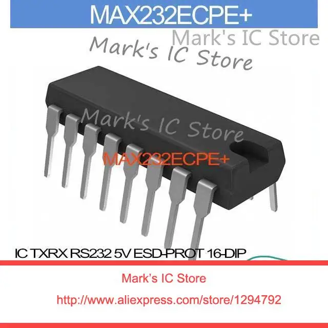 Max232ecpe + IC TXRX RS232 5 В ESD-PROT 16-DIP MAX232ECP 232 MAX232E 232E dip-max232 232EC | Электронные компоненты и