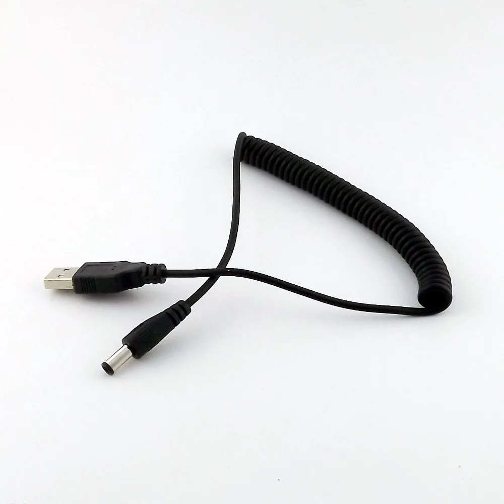 

5x DC Power USB 2,0 A Male to 5,0x3,0 мм штекер Спиральный Соединительный Кабель-адаптер шнур 1,5 м/5 футов