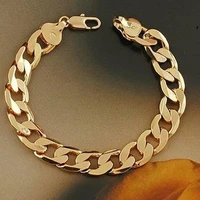 cool classic mens yellow gold filled bracelets 9 cuban chain