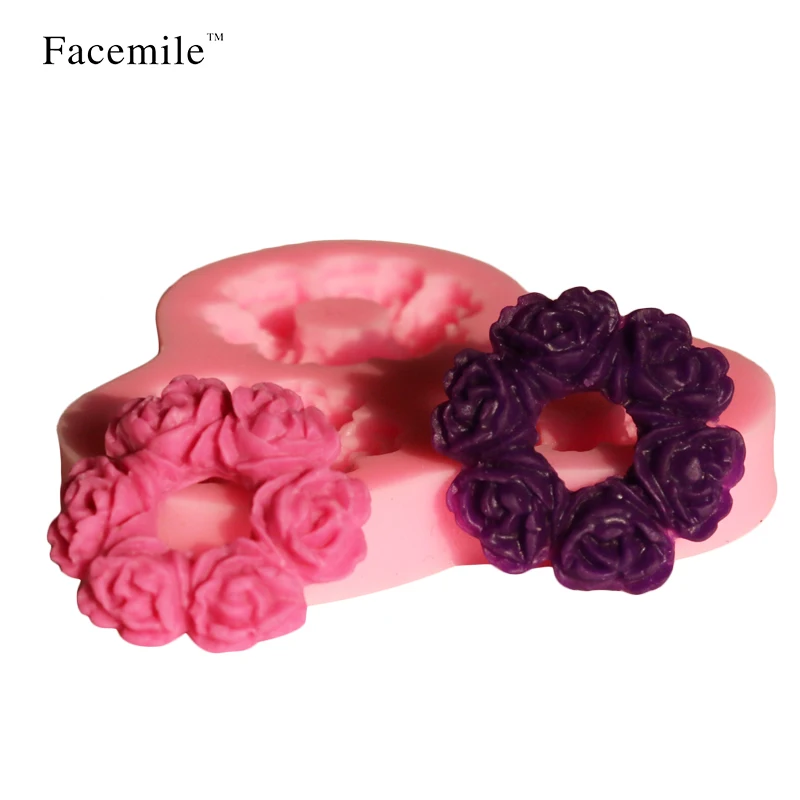 3D 3 отверстия цветок Роза подарок шоколадные конфеты печенья украшения форма