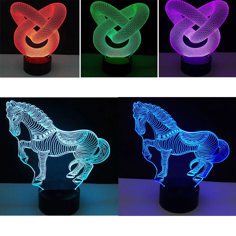 USB кабель сенсорный 3D светодиодный светильник держатель лампа база для 3D светодиодный ночной Светильник Замена 7 цветов цветной светильник основания Настольный держатель украшения
