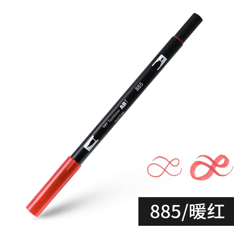 TOMBOW, двойная кисть, ручка, 96 цветов, двойная головка, художественные маркеры, акварельная основа, моющийся мягкий наконечник для рисования, письма, набросков, ABT - Цвет: 885