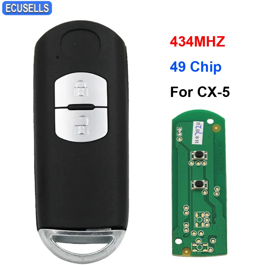 Новая замена 2 кнопки дистанционного ключ управления брелок 434 МГц с 49 чип ID49 для