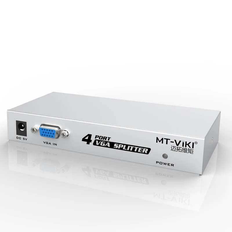 

MT-VIKI 4 Port VGA Video Splitter Distributor 1 PC Connects 4 Monitors 150Mhz 1 input 4 Output for Common LCD Maituo MT-1504