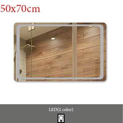 M023A-500x700mm Отельный пользовательский сенсорный Bluetooth светодиодный зеркальный умный Анти-туман настенный туалетный зеркало для дома 2 цвета светильник espejo pared tocador - Цвет: M023A-500x700mm