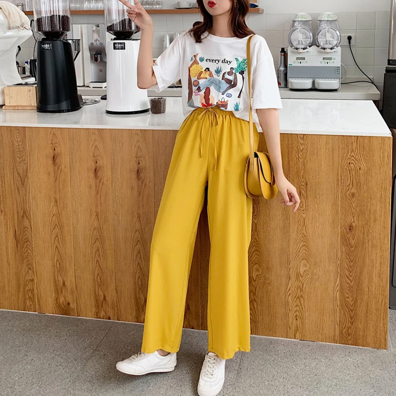 Trytree/летний женский комплект из двух предметов Повседневный хлопковый топ с