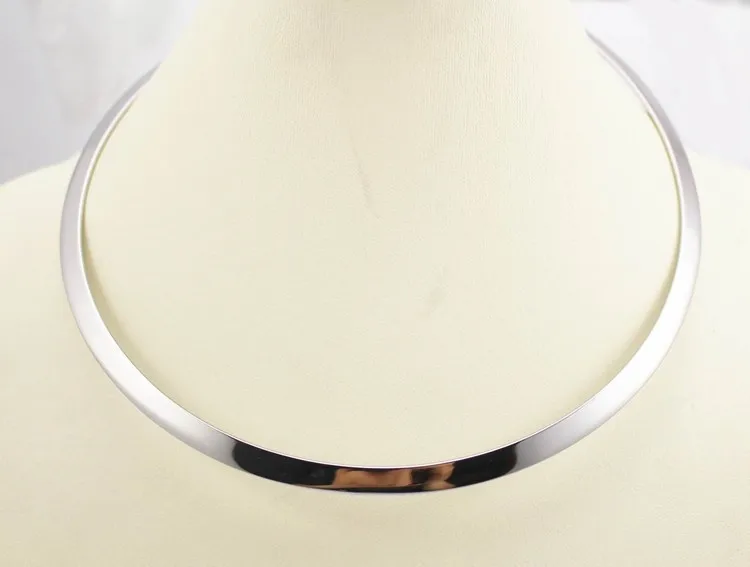 Простой Круг манжеты из нержавеющей стали ожерелье для женщин воротники