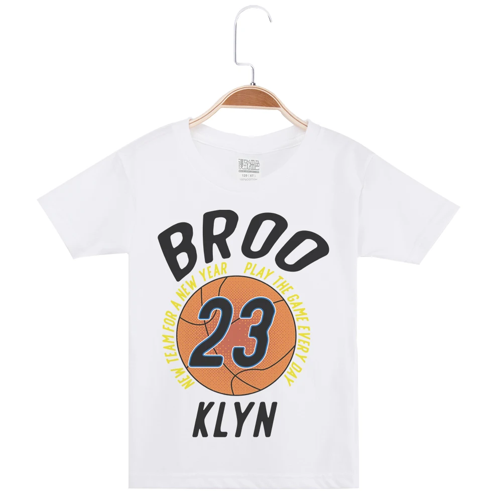 

Children Clothing Tees Kids White T Shirt Cotton Boy Tee Top Basketball Printed Short Sleeve O-Neck Boys T-Shirt Brand Tshirts