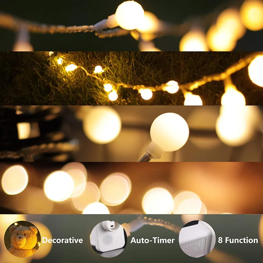 10 м 100LED Строка Мяч Рождественские огни гирляндой Flasher фонари светодиодные полосы лампа Сфера освещения для Свадебная вечеринка гирлянды гирлянда светодиодная новогодняя гирлянды украшения для праздника гирлянда