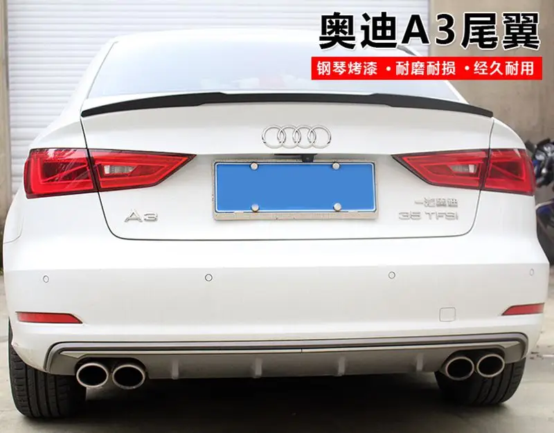 Спойлер для Audi A3 S3 v модель ABS материал заднего крыла автомобиля задний спойлер