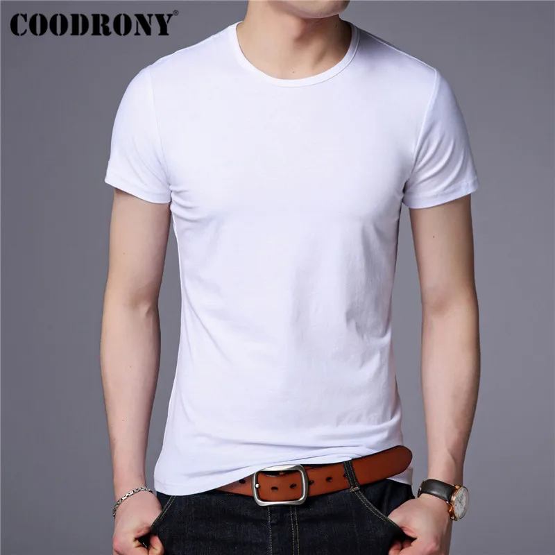 COODRONY хлопковая футболка с коротким рукавом Мужская Уличная Классическая