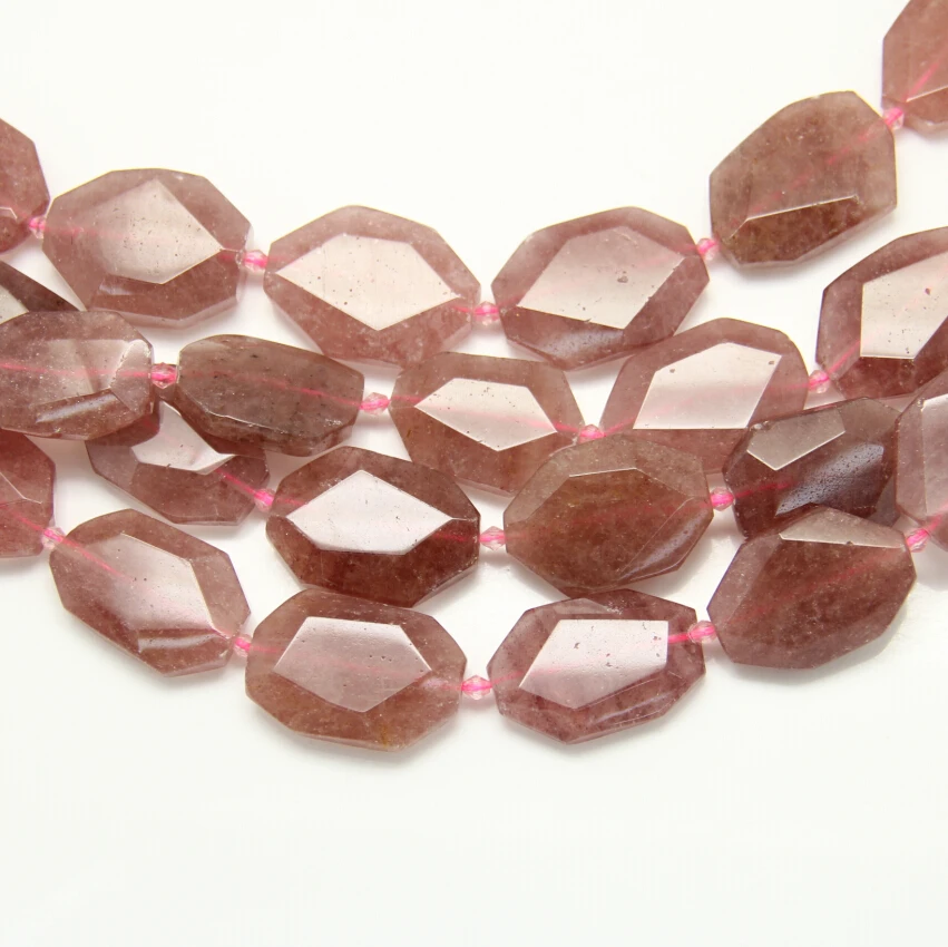 Натуральный Красный Клубничный кварц режет Плиты бусины для изготовления