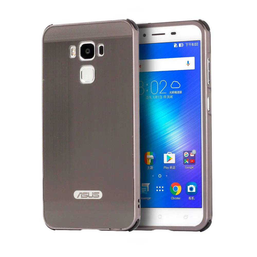 For ASUS ZenFone 3 Max ZC553KL Case Electric Plating Metal Frame and Wire Drawing Effect Acrylic Cases for ZenFone3 |