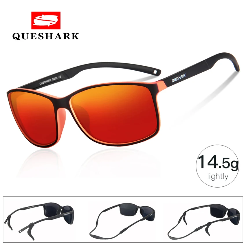 QUESHARK TR90, гибкая оправа, поляризационные очки для рыбалки, Uv400, походные, для кемпинга, катания на лыжах, квадратные очки, спортивные, рыболовные солнцезащитные очки