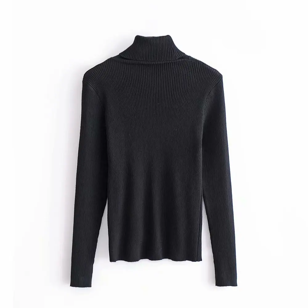 women fashion solid color turtleneck basic sweater ladies long sleeve knitted casual slim female autumn chic tops S025 | Женская одежда