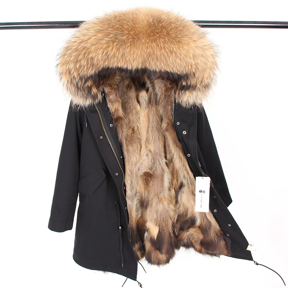 Парка женская длинная с натуральным мехом енота|real raccoon fur collar|fur collarraccoon collar |