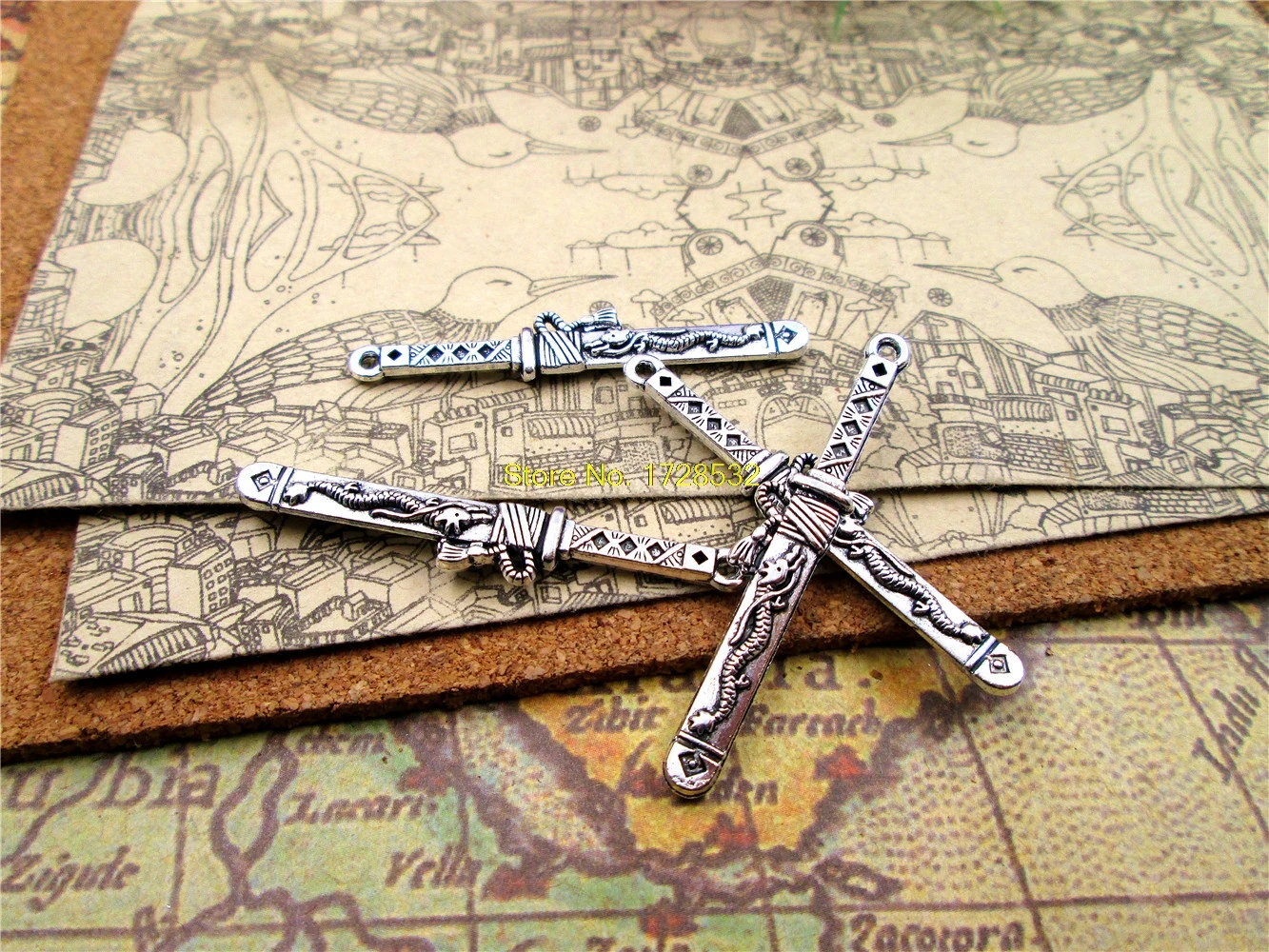 

12pcs--45*8MM antique silver Alloy Sword charms Pendant Jewelry Findings