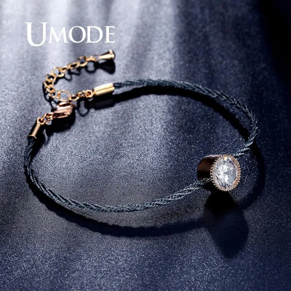 Женский браслет с фианитом UMODE вечерние браслеты круглым ювелирные изделия для