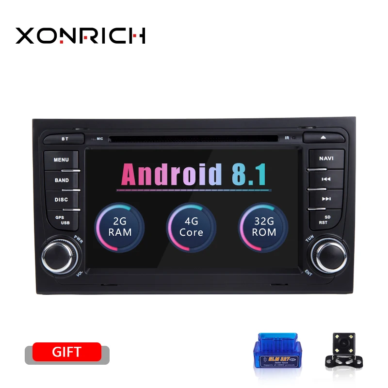 Xonrich автомобильный DVD плеер 2 Din Авторадио Android 8 1 для Audi/A4/S4 B6 B7 RS4 8E 8H 8F B9 Seat Exeo 2002 GPS