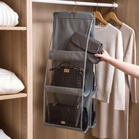 luluhut double side handbag organizer for closet 6 pockets hanger for bags wardrobe hanging storage bag closet hanging bag