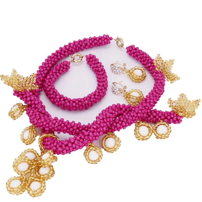 4 ujewelry Модные Ювелирные наборы акрил ручной работы Цветы Дубай комплект