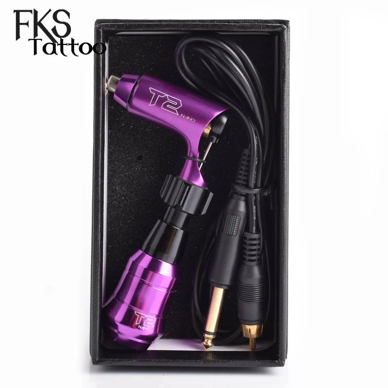 Purple T2 Nano роторная татуировка машина двигатель RCA разъем ручка Высокое качество картридж татуировки машина - Цвет: Purple
