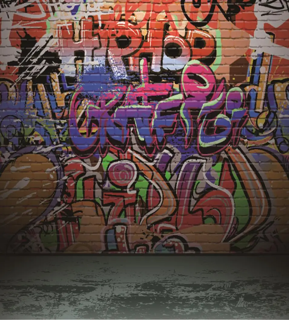 

VinylBDS Photography Backdrops Graffiti Wall Photo Background Colorful Letters Studio Backdrop For Children