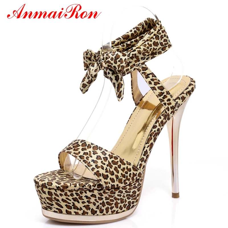 

ANMAIRON Flock Ankle Strap Casual Zandalias De Verano Mujer High Heels Sandals Women Fashion Sandals Size 34-39 LY691