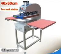 large size pneumatic two work station heat press machine sublimation heat transfer t shirt printing machine 60x40cm