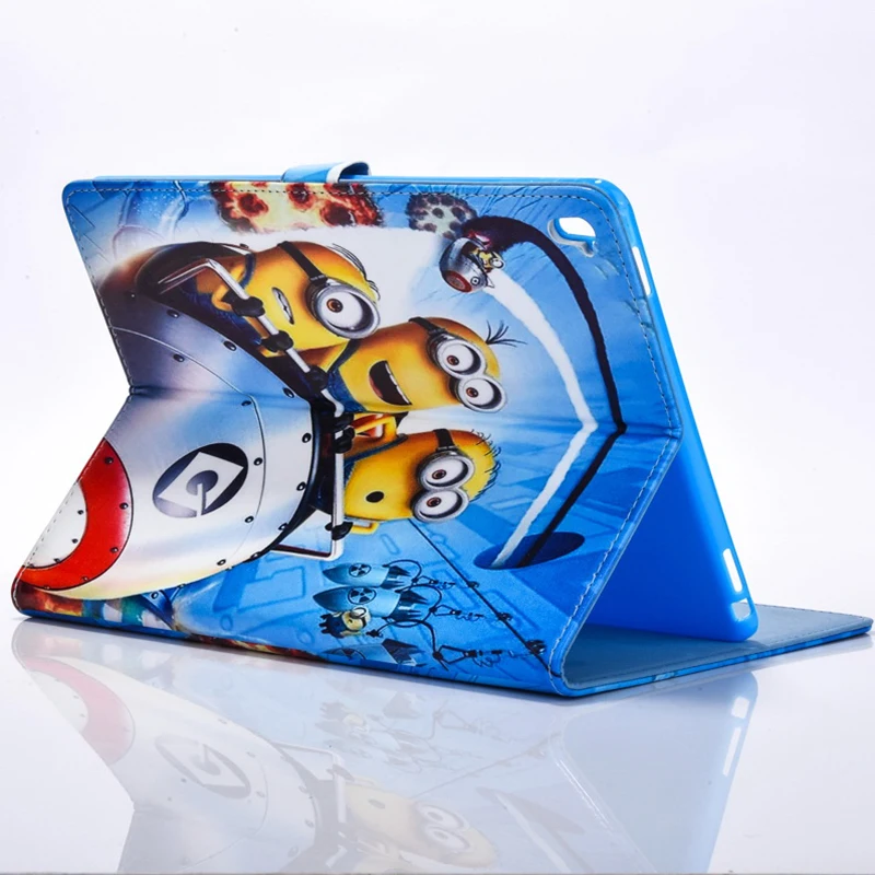 Планшет чехол для apple ipad 5 6 air air2 ipad pro 9,7 ipad 9,7 чехол с миньонами Стенд PU кожаный чехол Подарок