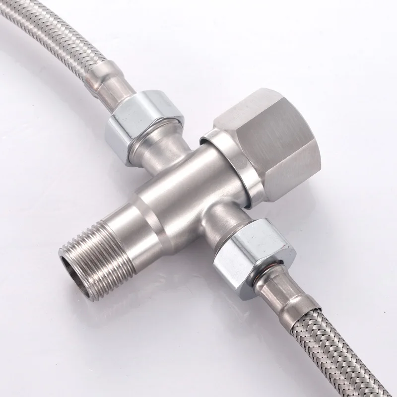 Треугольный Т-образный адаптер из нержавеющей стали 304 угловой клапан 1 вход 2