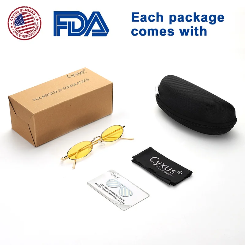 Солнцезащитные очки Cyxus ретро винтажные тонкие Овальные для женщин и мужчин