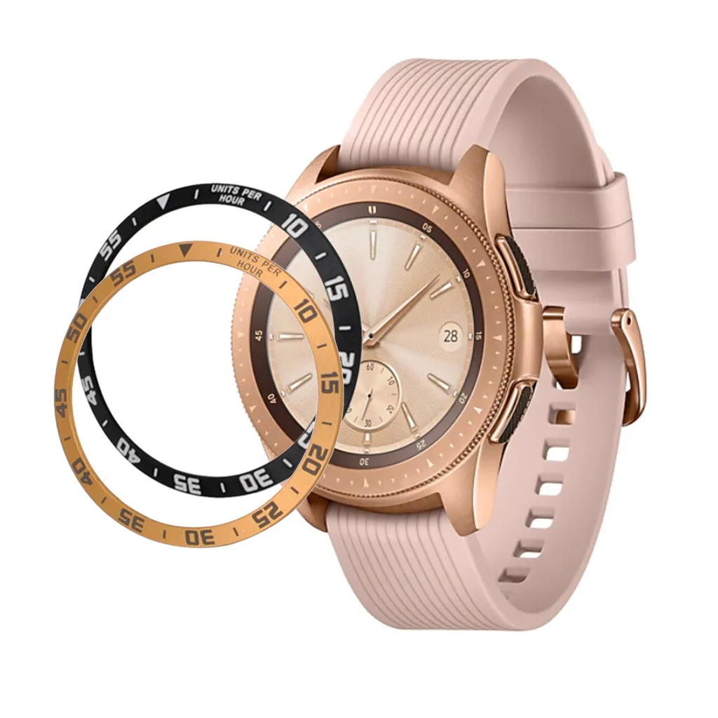 Модные прочные аксессуары 2 шт. для samsung Galaxy Watch 42 мм ободок кольцо клейкая крышка против царапин металлические украшения часы