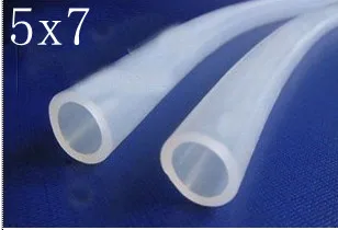 

5 x 7mm Food Grade Medical Use FDA Silicone Rubber Flexible Tube Hose Pipe