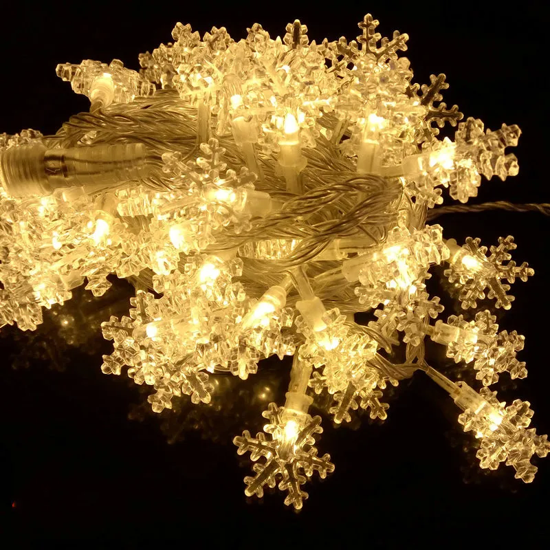 Новогодняя гирлянда снег 10 м 100LED украшения фонари светодиодные строки год для отдыха и вечеринок Свадебные Лампы освещения рождественская елка лампы украшения для праздника новогодние гирлянды год