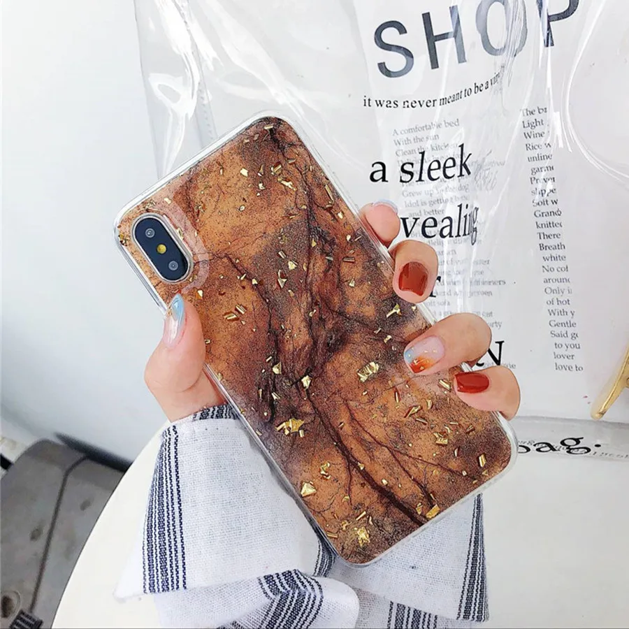 Роскошный Золотой фольгированный чехол для телефона для iPhone X XS Max XR мраморный Мягкий ТПУ чехол для iPhone 7 8 6 6s Plus блестящий чехол 11 Pro милый чехол