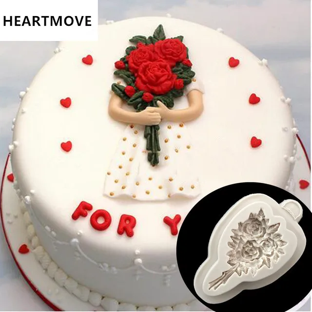 1 шт. силиконовая форма в форме букета для украшения торта|mold for|flower moldfondant cake mold |