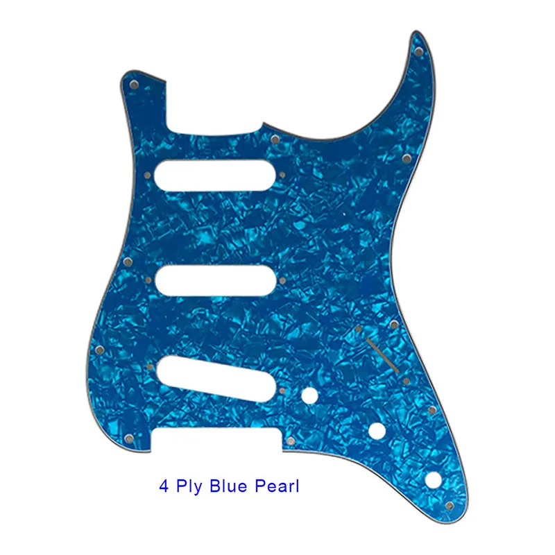 4 ply blue pearl Pleroo 11 Отверстие под винт Гитара накладку для США/Мексика Fender Stratocaster Стандартный SSS St к царапинам плиты с винтами мульти - Цвет: 4 ply blue pearl